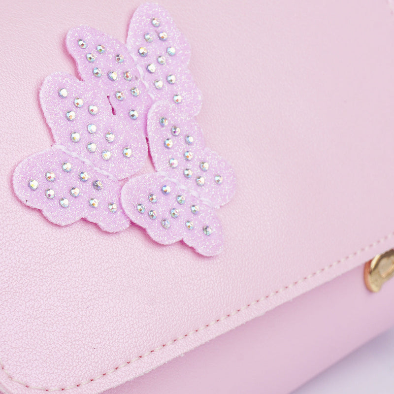 Bolsa Tiracolo Infantil Pampili com Mini Borboletas Rosa
