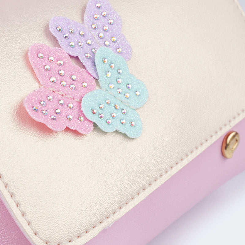 Bolsa Tiracolo Infantil Pampili com Mini Borboletas Colorida