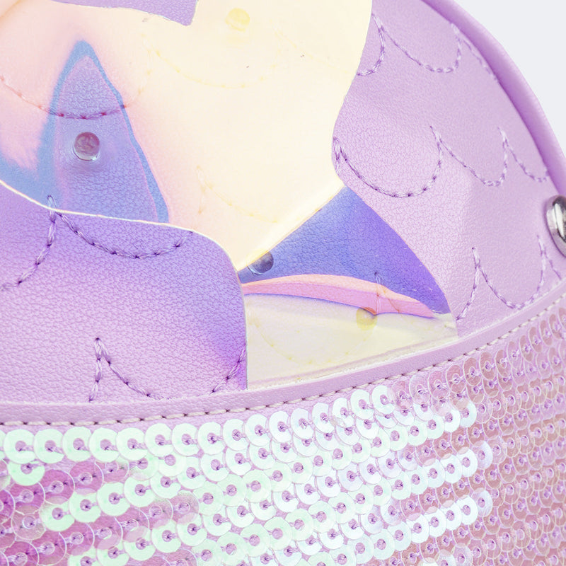Bolsas de Led Infantil Feminina com Cauda de Sereia Lilás