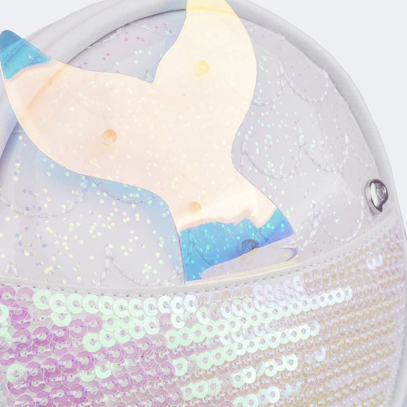 Bolsas de Led Infantil Feminina com Cauda de Sereia Branca