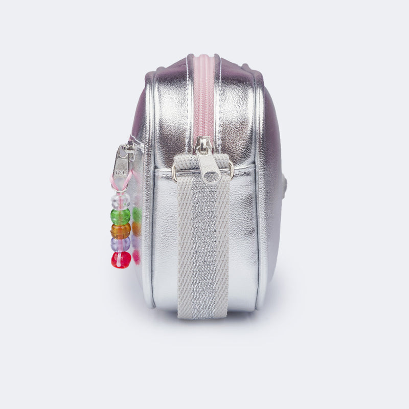 Bolsa Infantil Tiracolo Pampili com Miçangas Prata