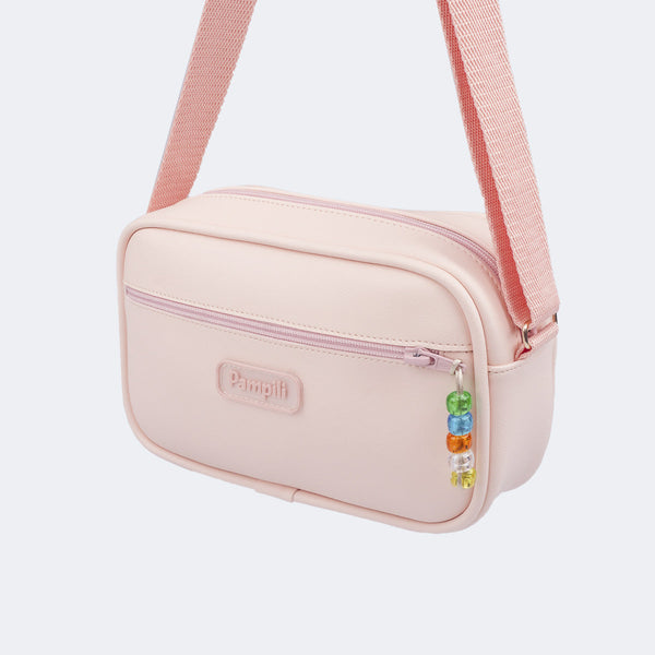 Bolsa Infantil Tiracolo Pampili com Miçangas Pêssego