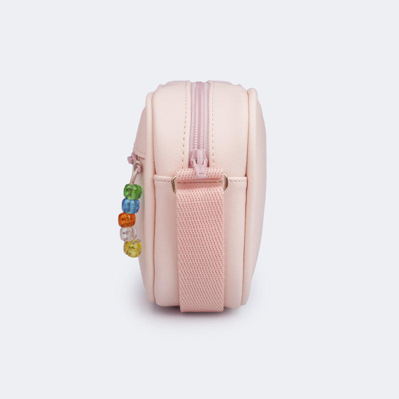 Bolsa Infantil Tiracolo Pampili com Miçangas Pêssego