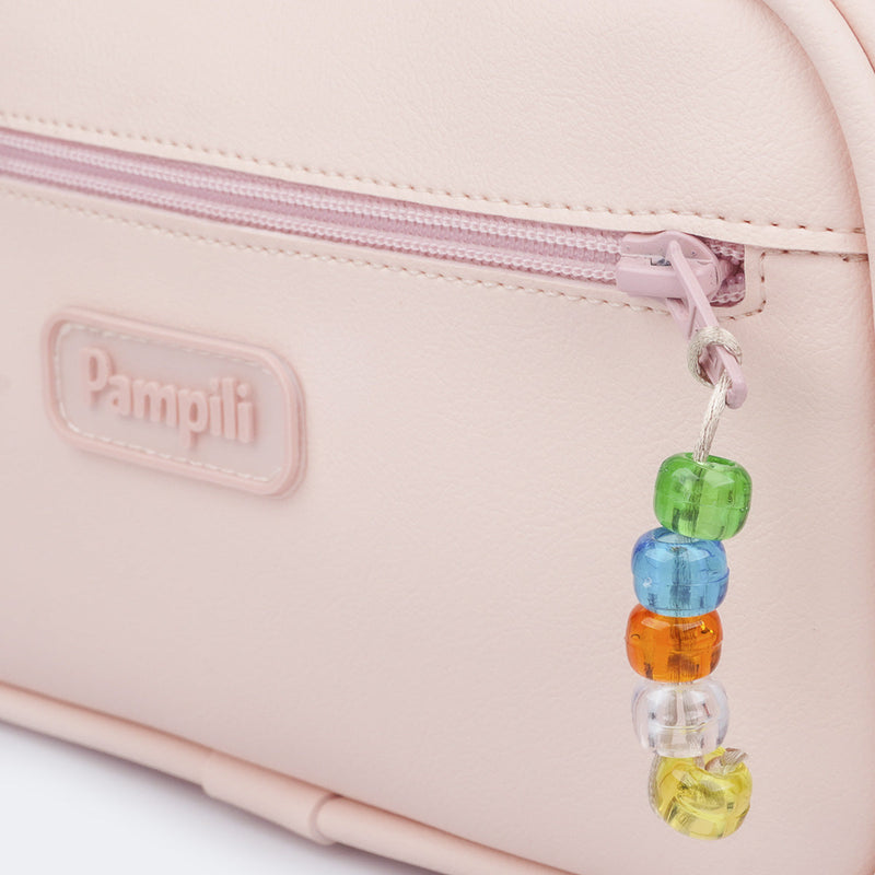 Bolsa Infantil Tiracolo Pampili com Miçangas Pêssego