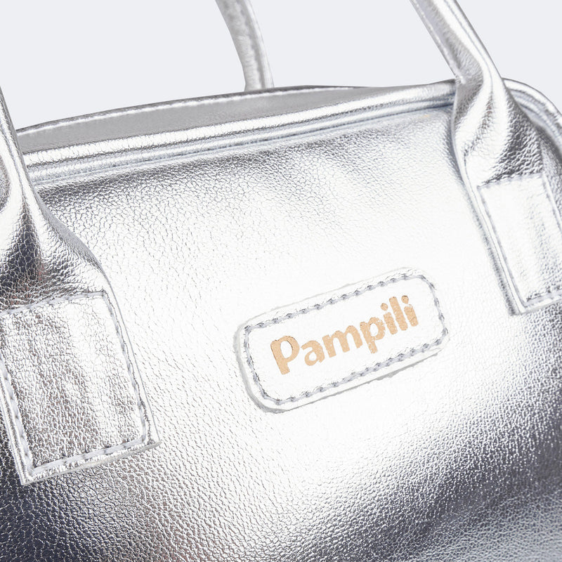 Bolsa Tiracolo Infantil Pampili Alça Dupla Prata
