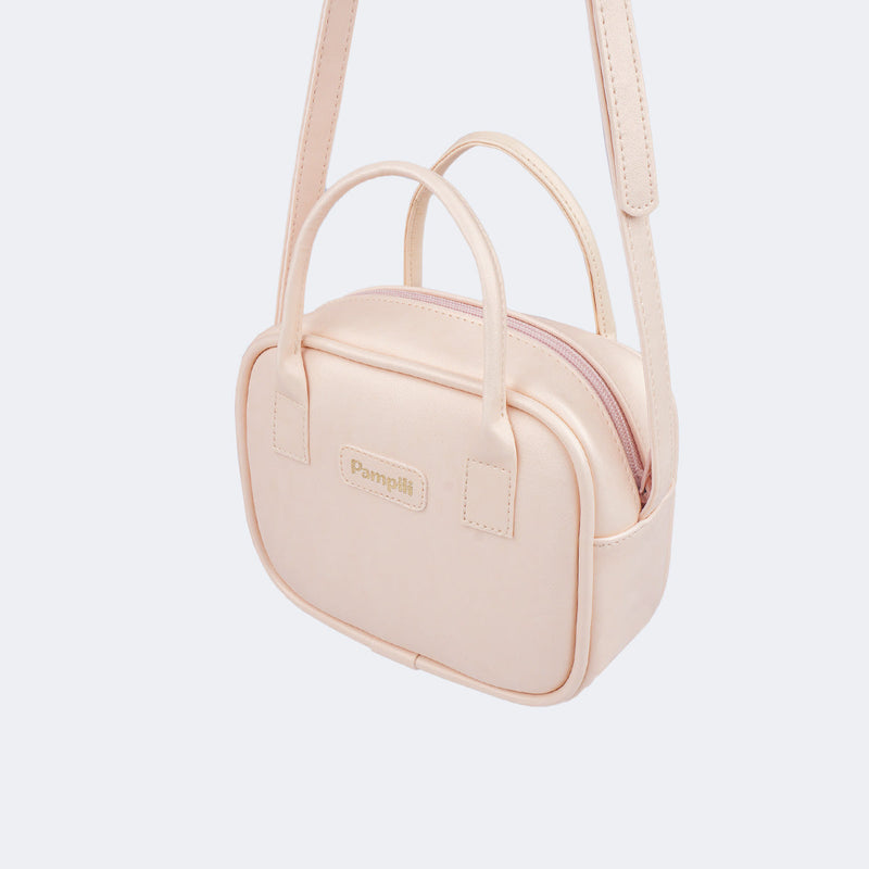 Bolsa Tiracolo Infantil Pampili Alça Dupla Pêssego
