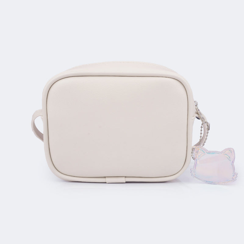 Bolsa Feminina com Chaveiro de Gatinho Nude