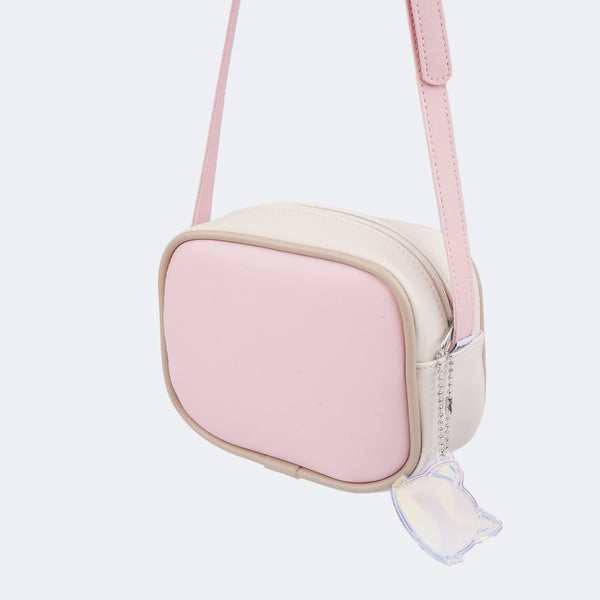 Bolsa Feminina com Chaveiro de Gatinho Rosa