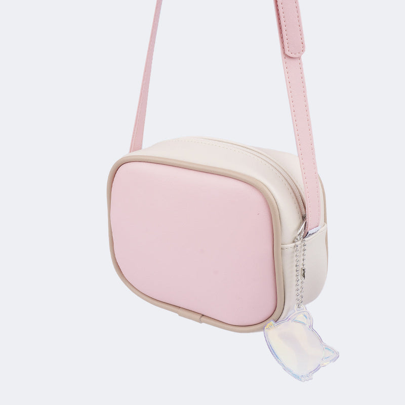 Bolsa Feminina com Chaveiro de Gatinho Rosa