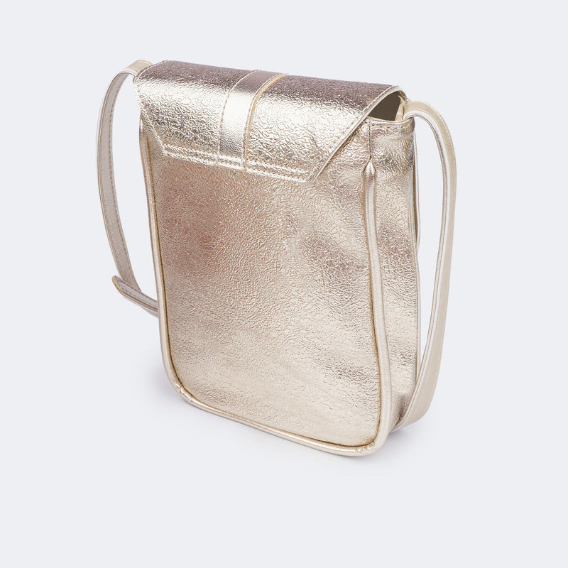 Bolsa Infantil Pampili Tiracolo Texturizada Dourada