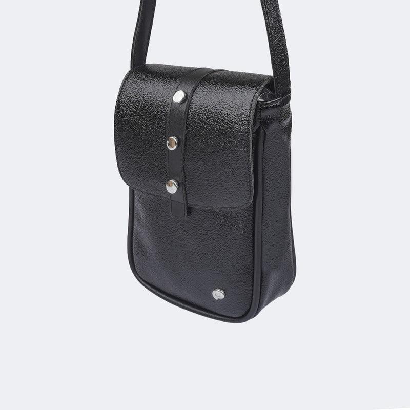 Bolsa Infantil Pampili Tiracolo Texturizada Preta