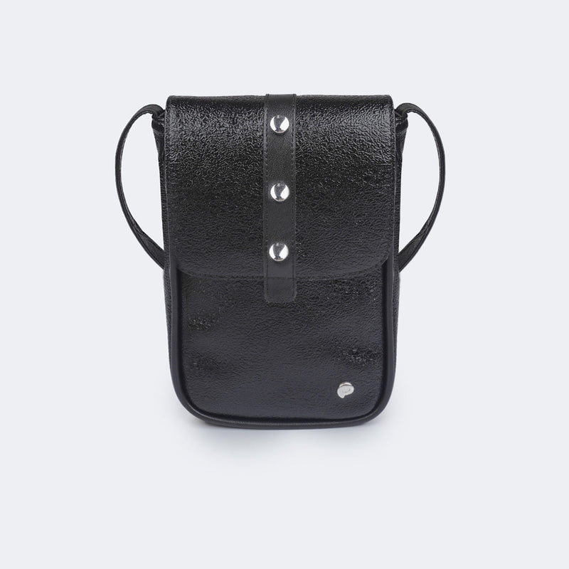 Bolsa Infantil Pampili Tiracolo Texturizada Preta