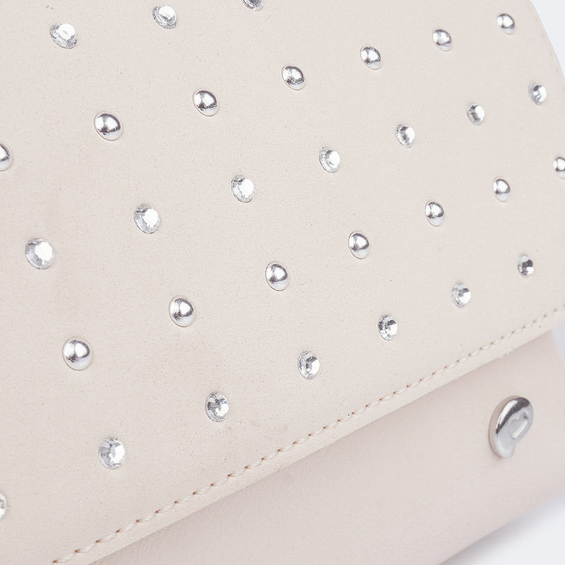 Bolsa Tiracolo Infantil Pampili com Strass Nude