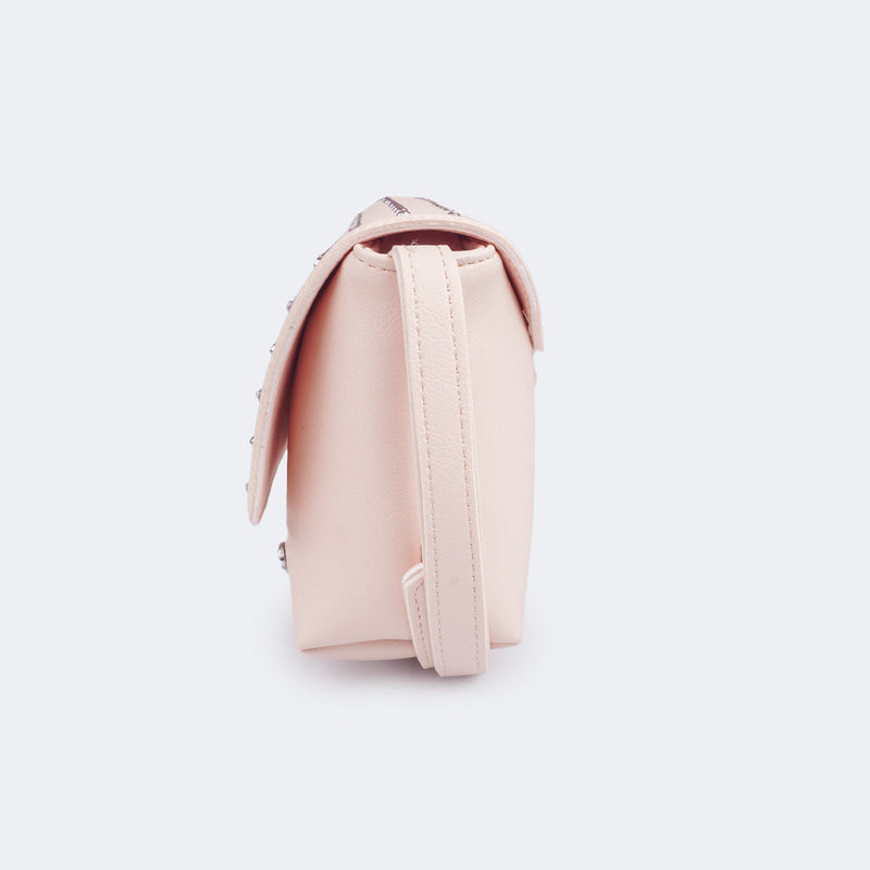 Bolsa Tiracolo Infantil Pampili com Strass Pêssego