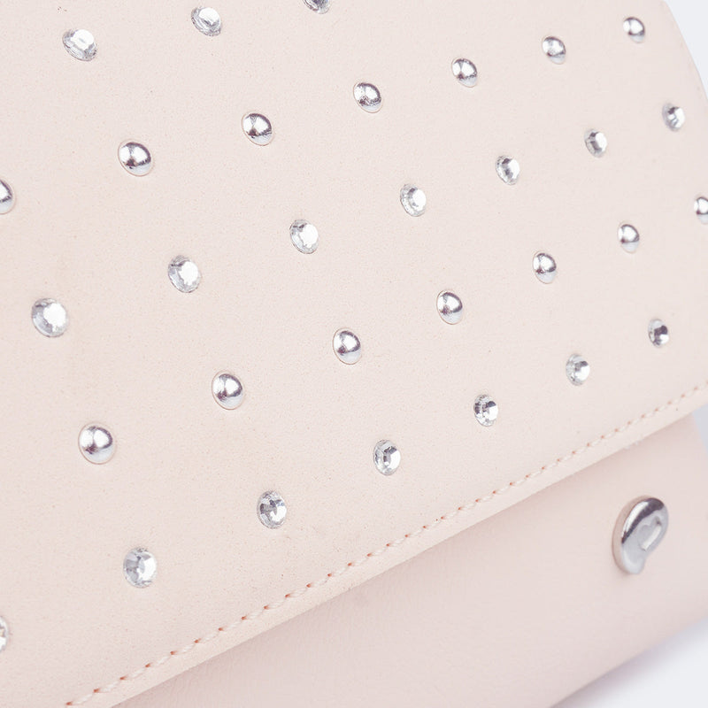 Bolsa Tiracolo Infantil Pampili com Strass Pêssego