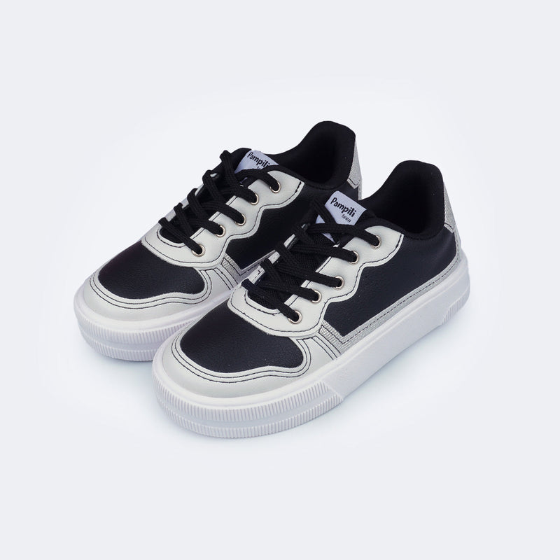 Tênis Infantil Feminino XT 25 com Chaveiro Prata Preto