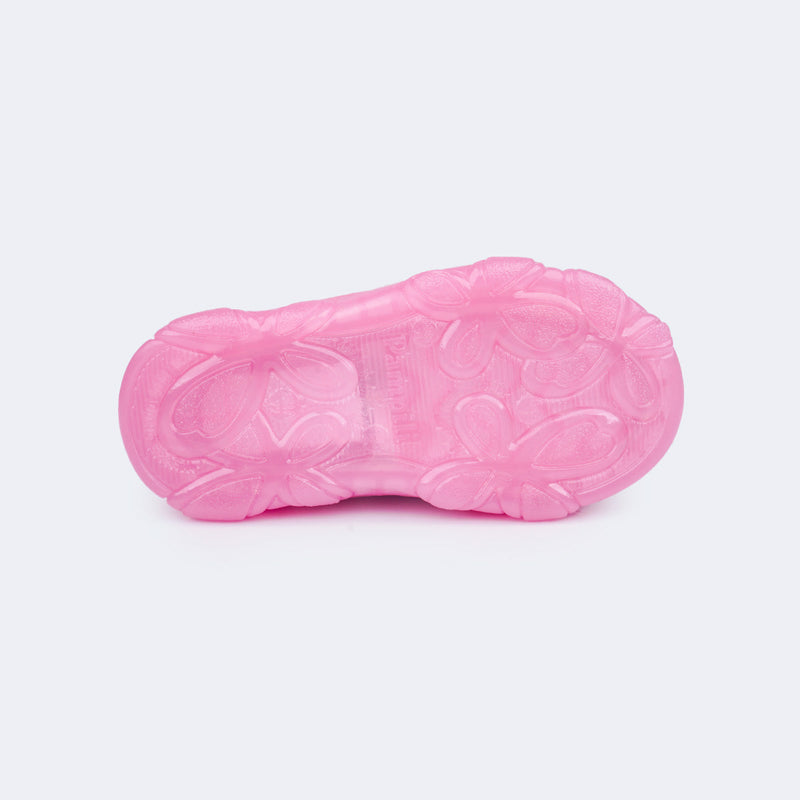 Tênis de Led Infantil Feminino Liz Luz Borboletas Rosa