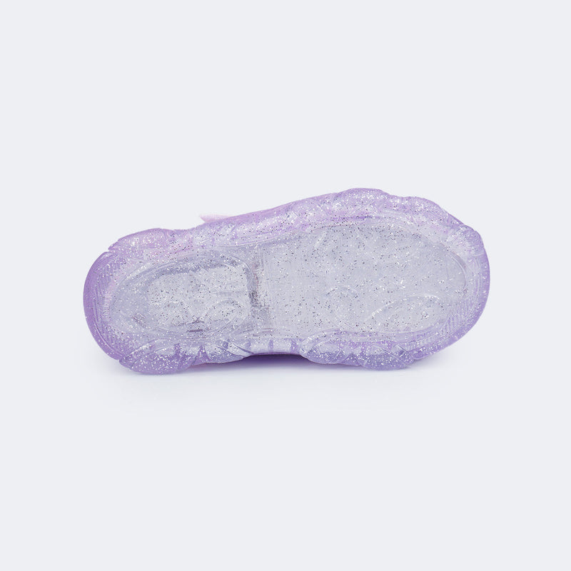 Tênis de Led Infantil Liz Luz Cano Médio Cauda de Sereia Rosa