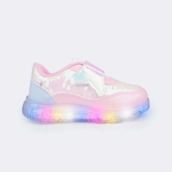 Tênis de Led Infantil Liz Luz Cauda de Sereia Colorido