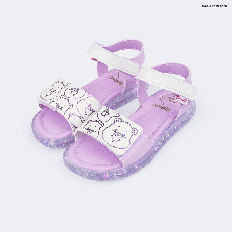 Sandália de Led Infantil Pampili Lulli Ursinhos Carinhosos Lilás