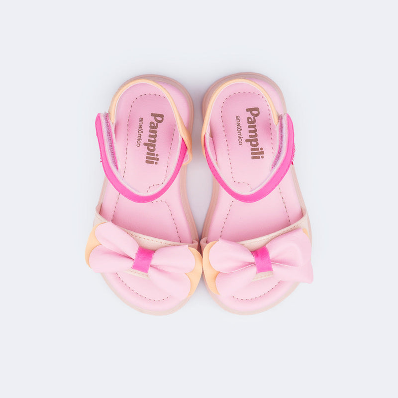 Sandália Infantil Feminina Sand Flower Laço Colorida