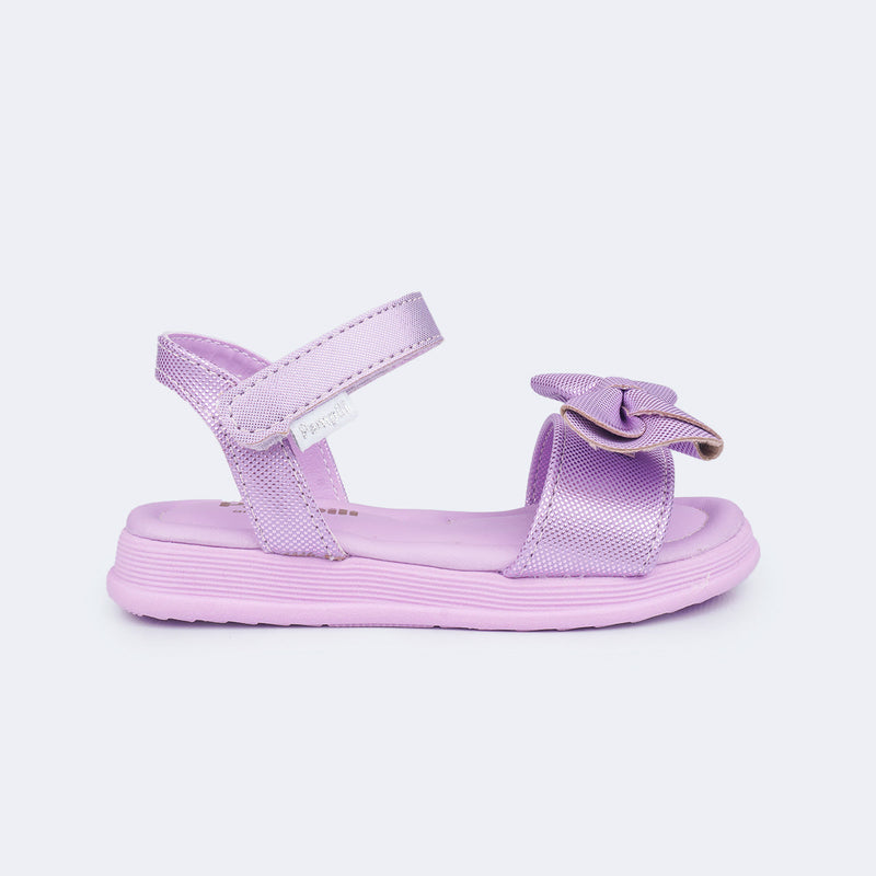 Sandália Infantil Feminina Sand Flower Laço Lilás