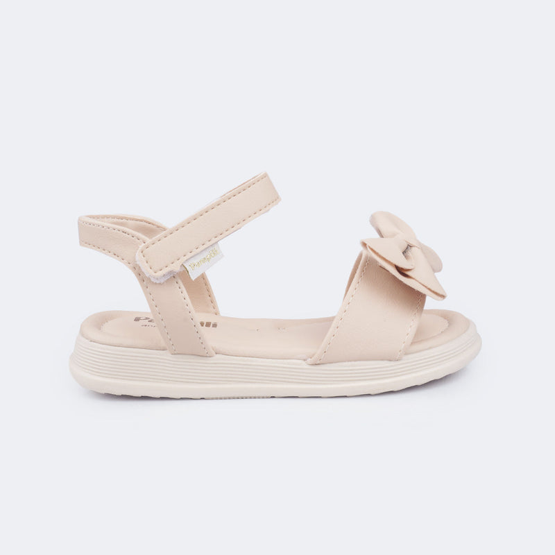 Sandália Infantil Feminina Sand Flower Laço Nude