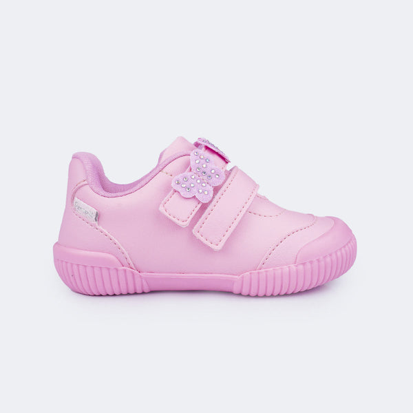 Tênis Infantil Pampili Yuyu com Borboletas Rosa