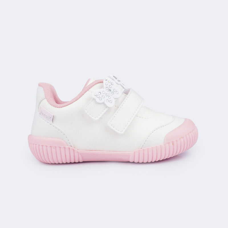 Tênis Infantil Pampili Yuyu com Borboletas Branco