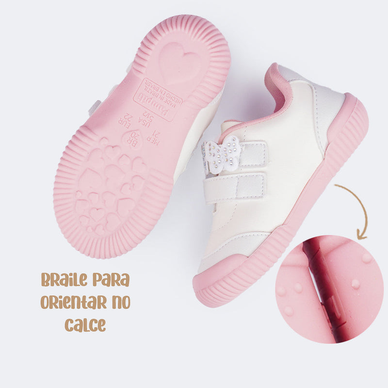 Tênis Infantil Pampili Yuyu com Borboletas Branco