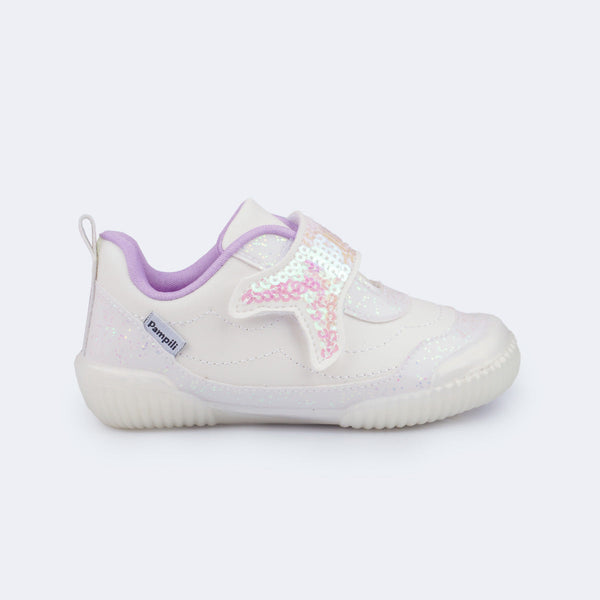 Tênis Infantil Pampili Yuyu Cauda de Sereia Branco
