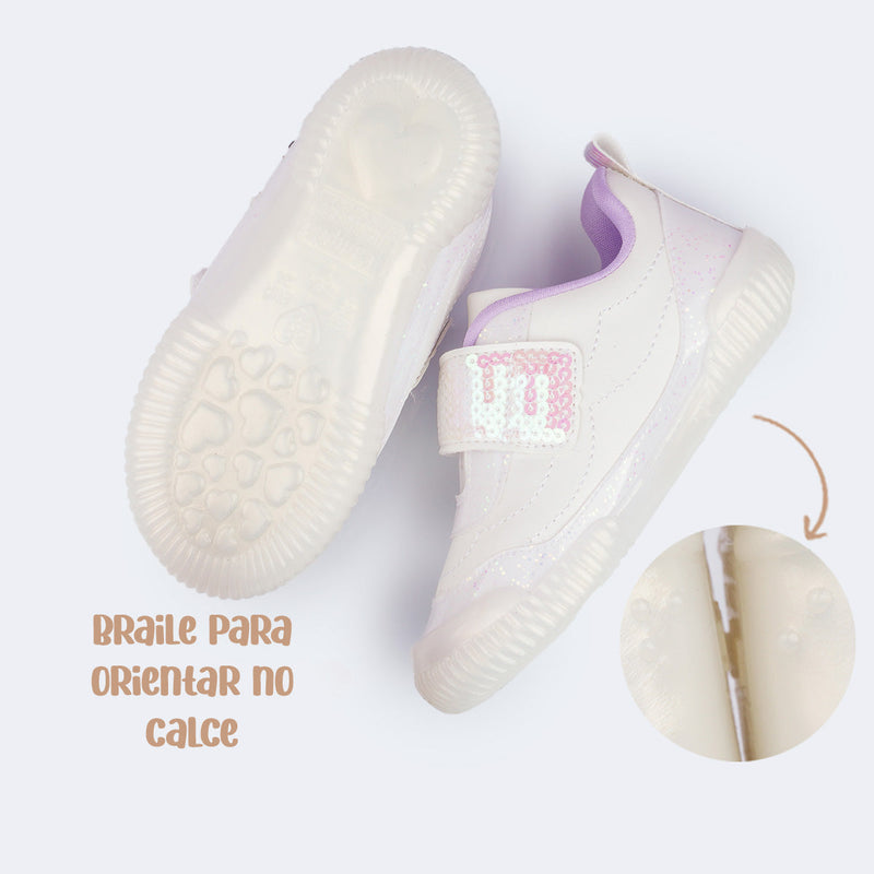 Tênis Infantil Pampili Yuyu Cauda de Sereia Branco