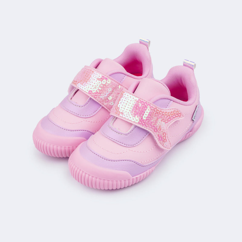 Tênis Infantil Pampili Yuyu Cauda de Sereia Rosa Lilás