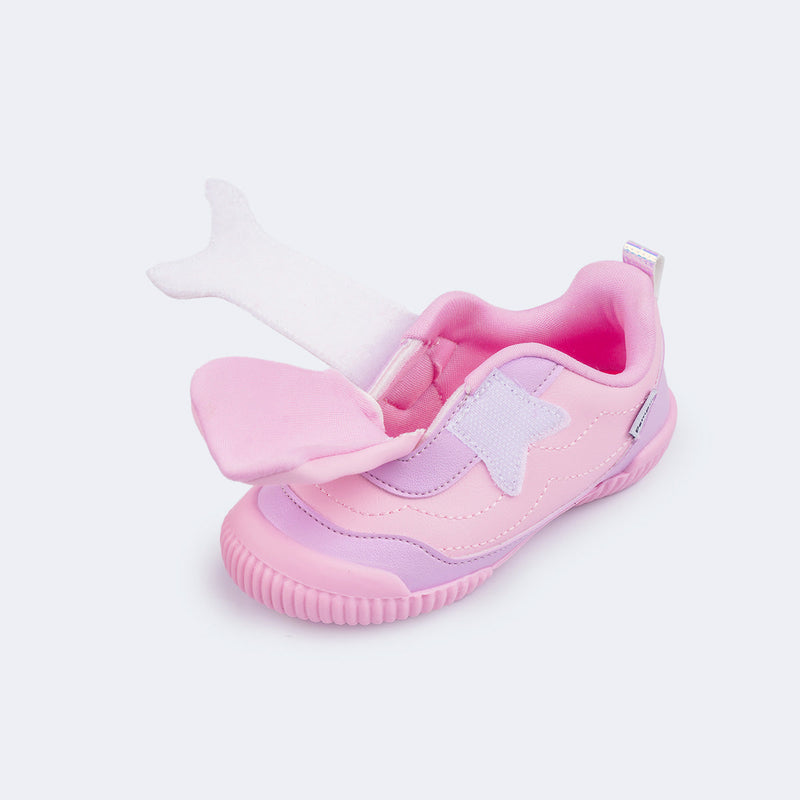 Tênis Infantil Pampili Yuyu Cauda de Sereia Rosa Lilás