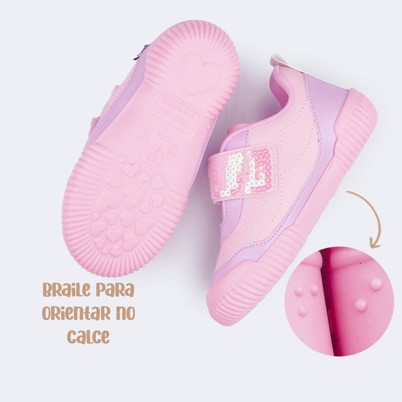 Tênis Infantil Pampili Yuyu Cauda de Sereia Rosa Lilás