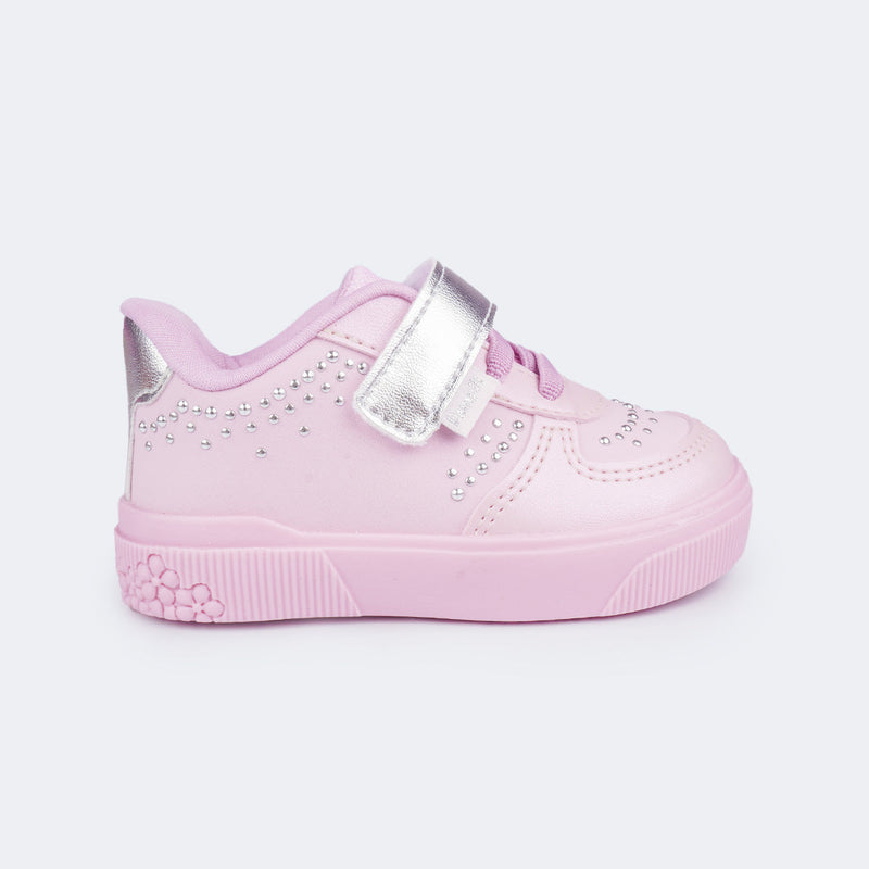 Tênis Infantil Feminino Pampili Yumi com Tachas Rosa