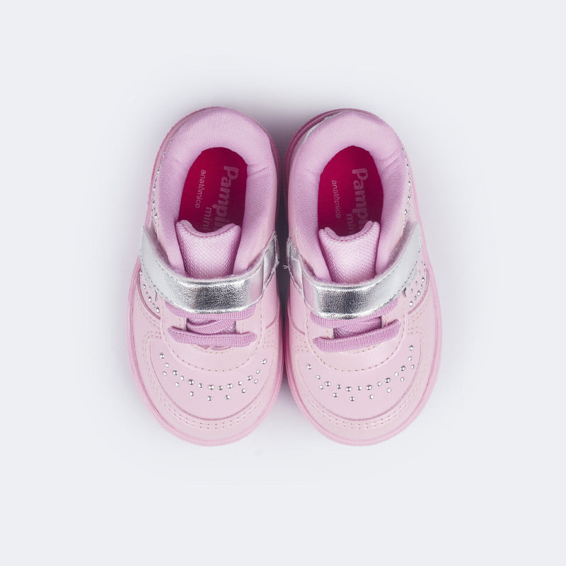 Tênis Infantil Feminino Pampili Yumi com Tachas Rosa