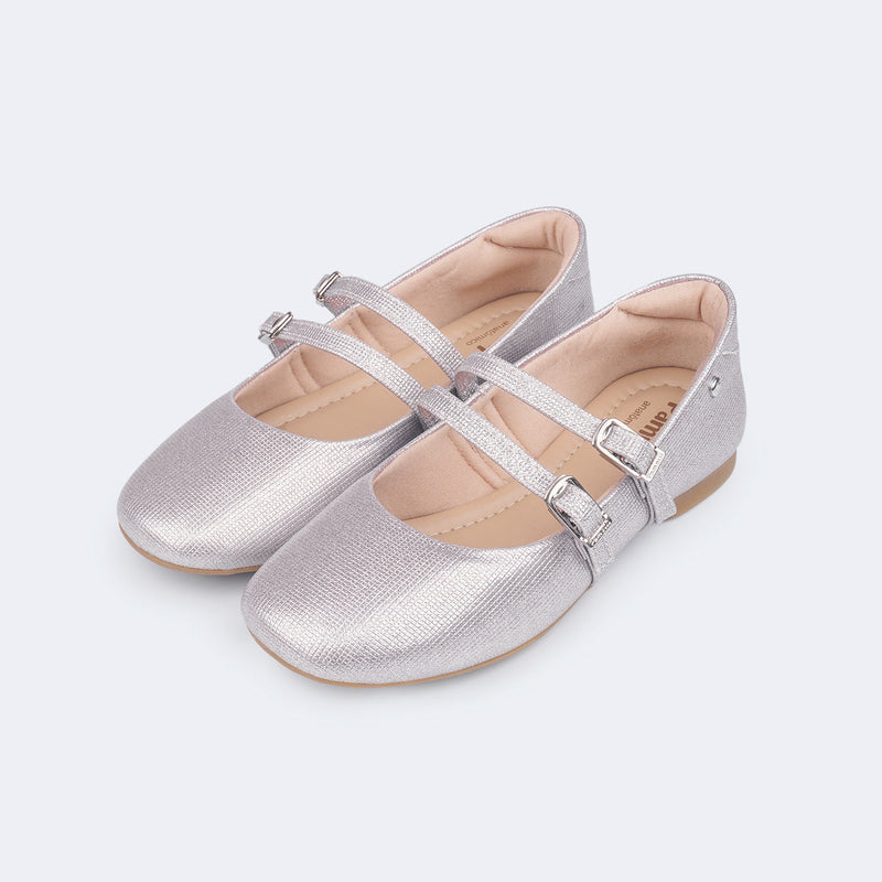 Sapatilha Infantil Feminina Ballet Brilho Rosê