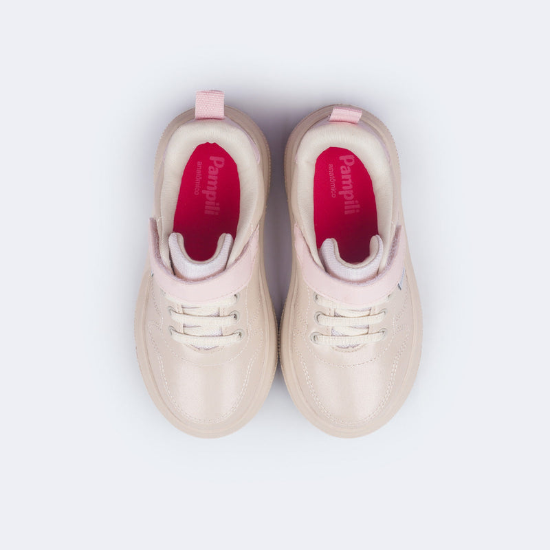 Tênis Infantil Feminino XP24 Costura Perolado Rosa