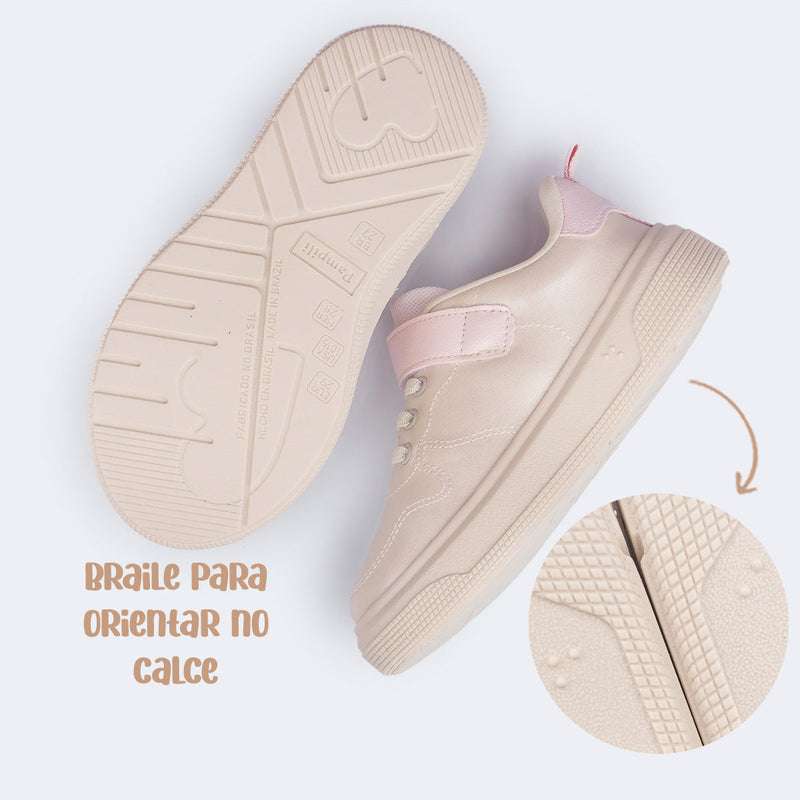 Tênis Infantil Feminino XP24 Costura Perolado Rosa