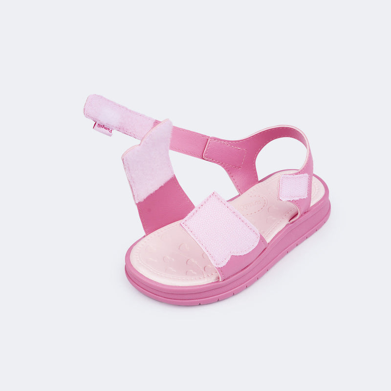 Sandália Papete Infantil Pampili Petit Borboletas em Strass Pink