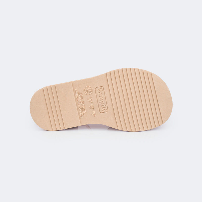 Sandália Infantil Pampili Cora Flatform com Laço Rosa Perolado