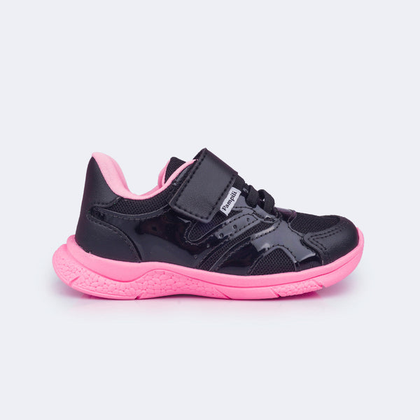 Tênis Infantil Feminino Mini Soft Verniz Preto