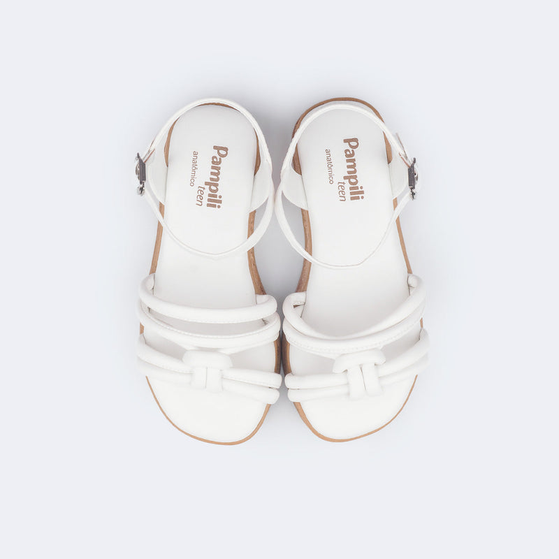 Sandália Infantil Feminina Alana Flatform em Cortiça Branca
