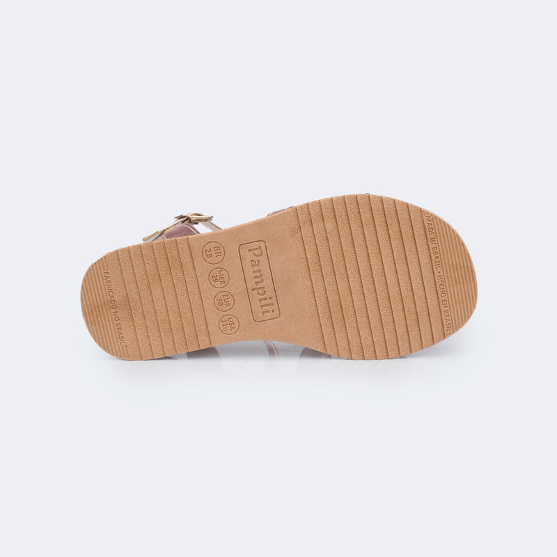 Sandália Infantil Feminina Alana Flatform Gladiadora Dourada