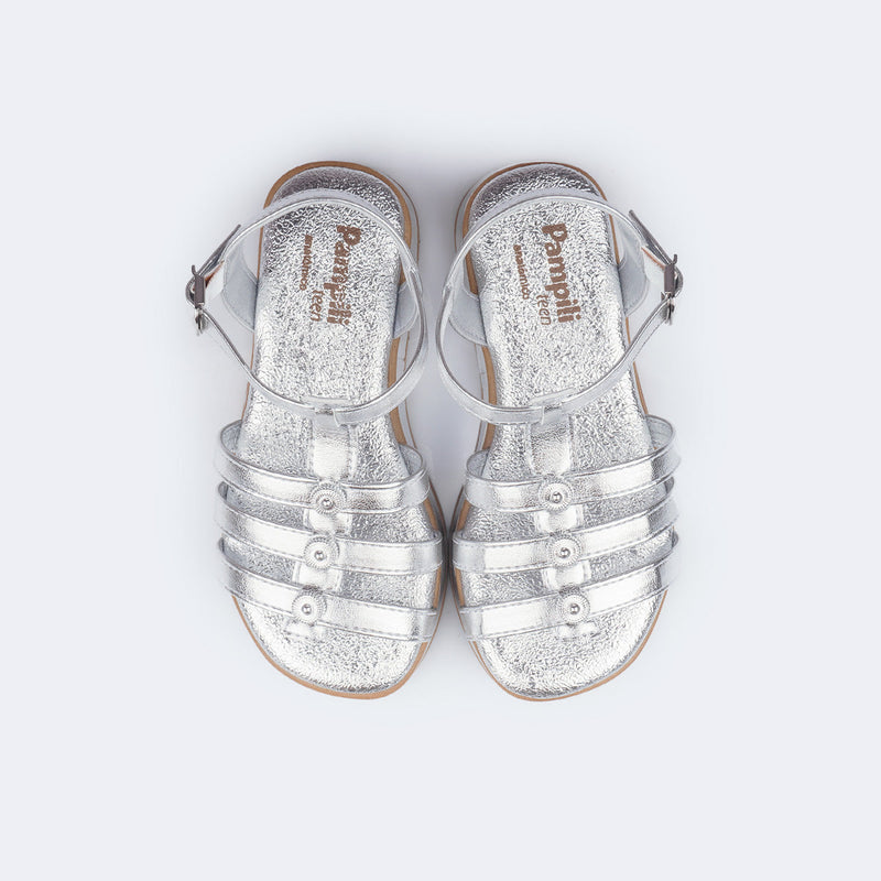 Sandália Infantil Feminina Alana Flatform Gladiadora Prata