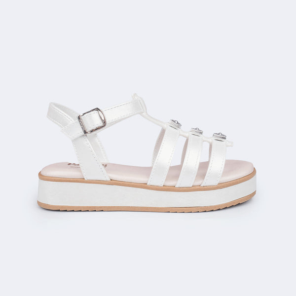 Sandália Infantil Feminina Alana Flatform Gladiadora Branca