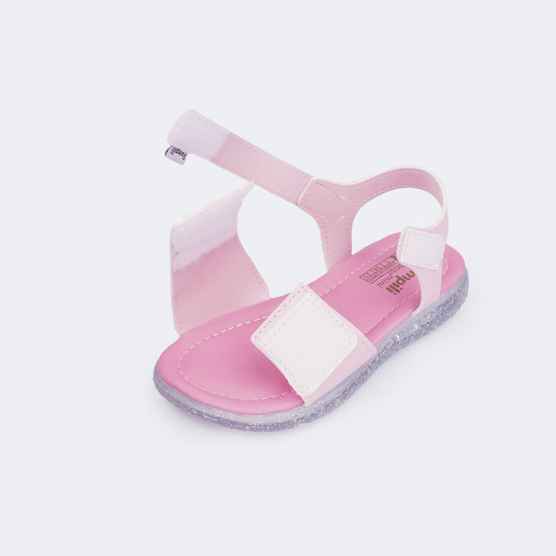 Sandália de Led Infantil Pampili Lulli com Borboleta Rosa