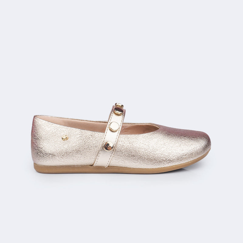 Sapatilha Infantil Pampili Vanilla Texturizada Dourada
