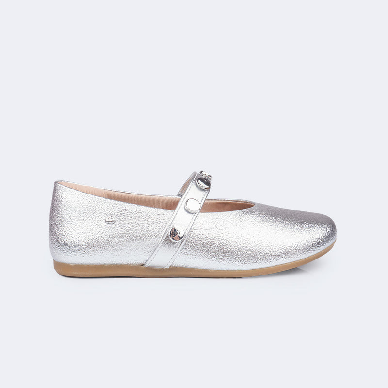Sapatilha Infantil Pampili Vanilla Texturizada Prata